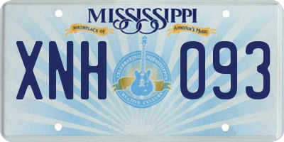 MS license plate XNH093