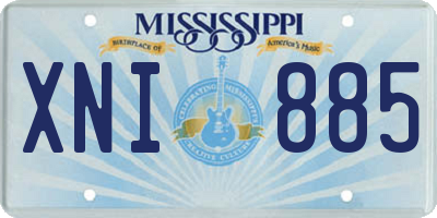 MS license plate XNI885