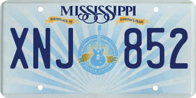 MS license plate XNJ852