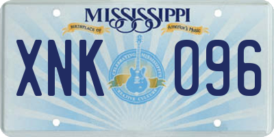 MS license plate XNK096