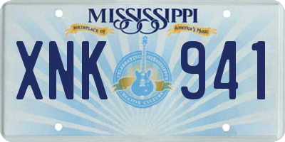 MS license plate XNK941