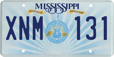 MS license plate XNM131