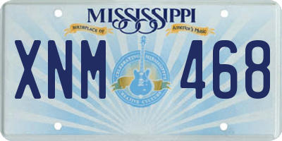 MS license plate XNM468