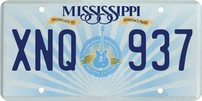 MS license plate XNQ937