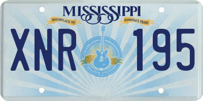 MS license plate XNR195