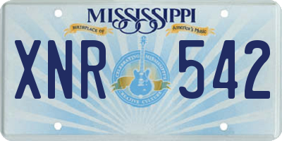 MS license plate XNR542