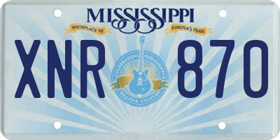 MS license plate XNR870