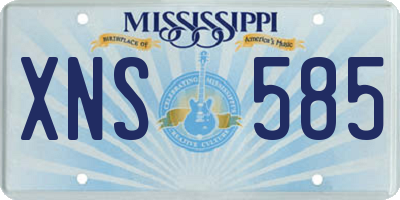 MS license plate XNS585