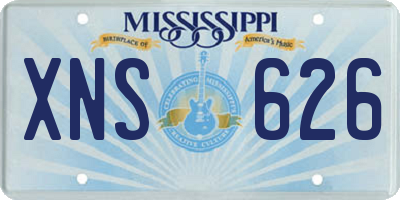 MS license plate XNS626