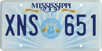 MS license plate XNS651