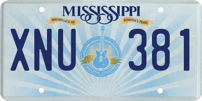 MS license plate XNU381