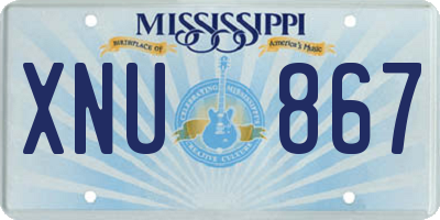 MS license plate XNU867