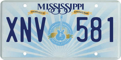 MS license plate XNV581