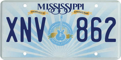 MS license plate XNV862