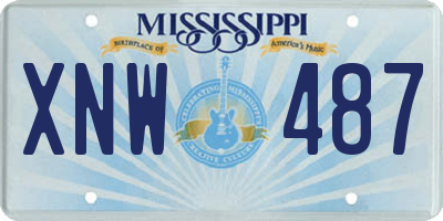 MS license plate XNW487