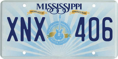 MS license plate XNX406