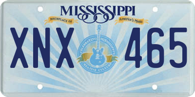 MS license plate XNX465