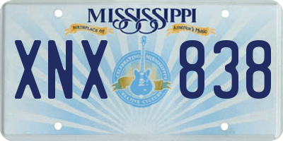 MS license plate XNX838