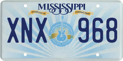 MS license plate XNX968