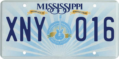 MS license plate XNY016
