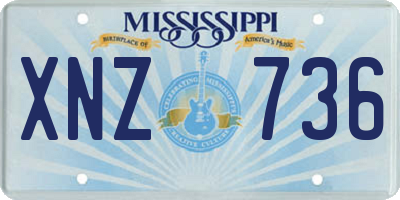 MS license plate XNZ736