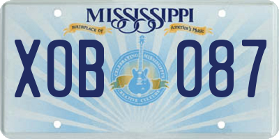 MS license plate XOB087