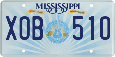 MS license plate XOB510