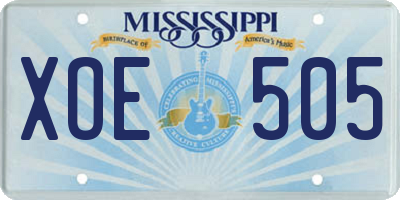 MS license plate XOE505