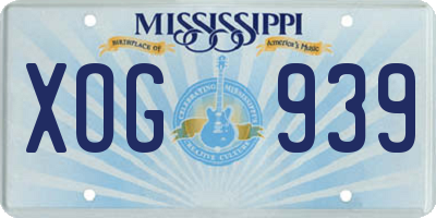 MS license plate XOG939