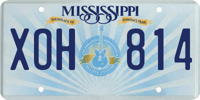 MS license plate XOH814