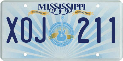 MS license plate XOJ211