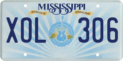 MS license plate XOL306