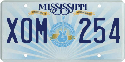 MS license plate XOM254