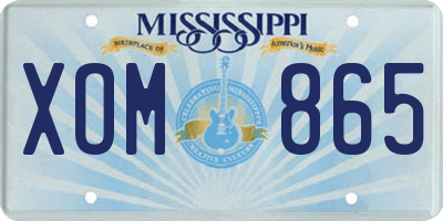 MS license plate XOM865