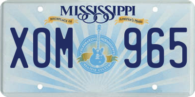 MS license plate XOM965