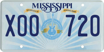MS license plate XOO720
