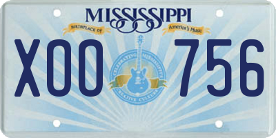 MS license plate XOO756