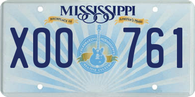 MS license plate XOO761