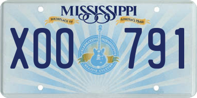 MS license plate XOO791