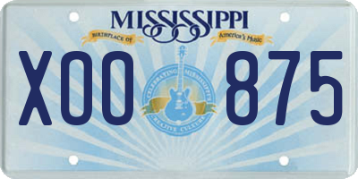 MS license plate XOO875
