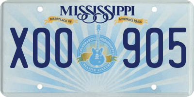 MS license plate XOO905
