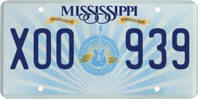 MS license plate XOO939