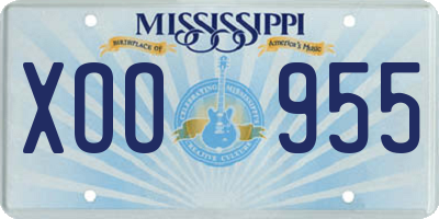MS license plate XOO955