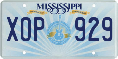 MS license plate XOP929
