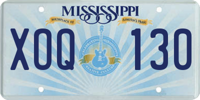 MS license plate XOQ130