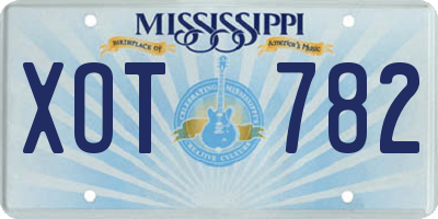 MS license plate XOT782