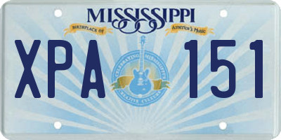 MS license plate XPA151