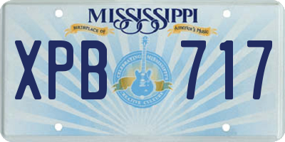 MS license plate XPB717