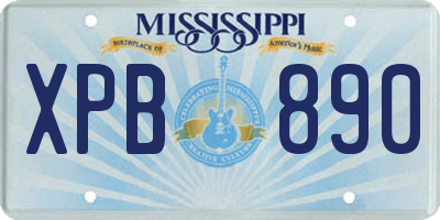 MS license plate XPB890