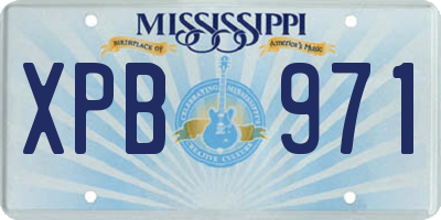 MS license plate XPB971